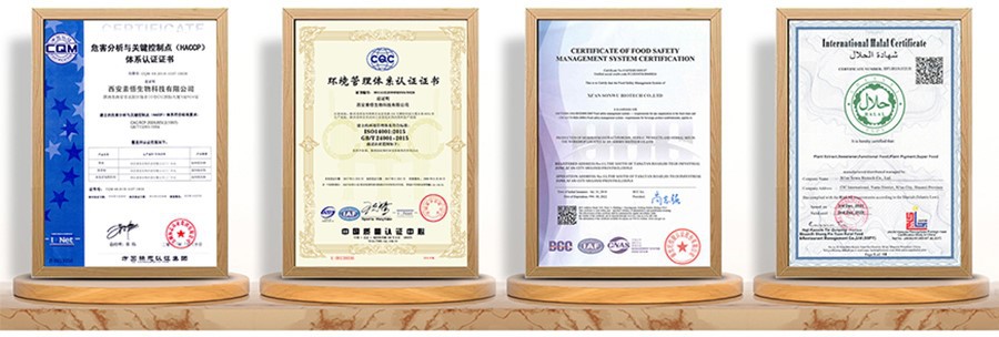 Hyperoside Powder certificates